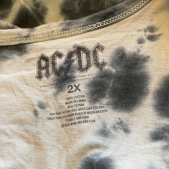 AC/DC Dark Green Tie-Dye Women's Tank Top 2X - Picture 6 of 6